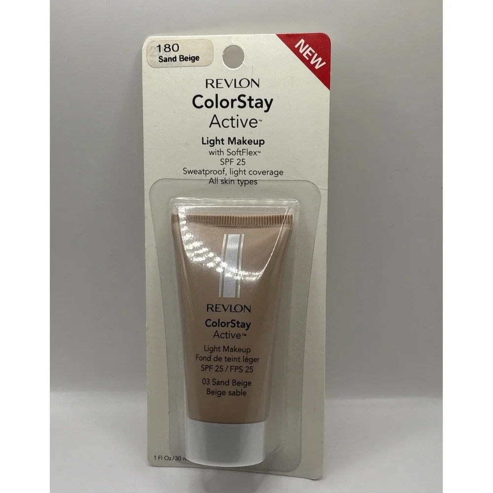 Revlon Active Light Makeup with SoftFlex #180 Sand Beige Brand‎ New Sealed